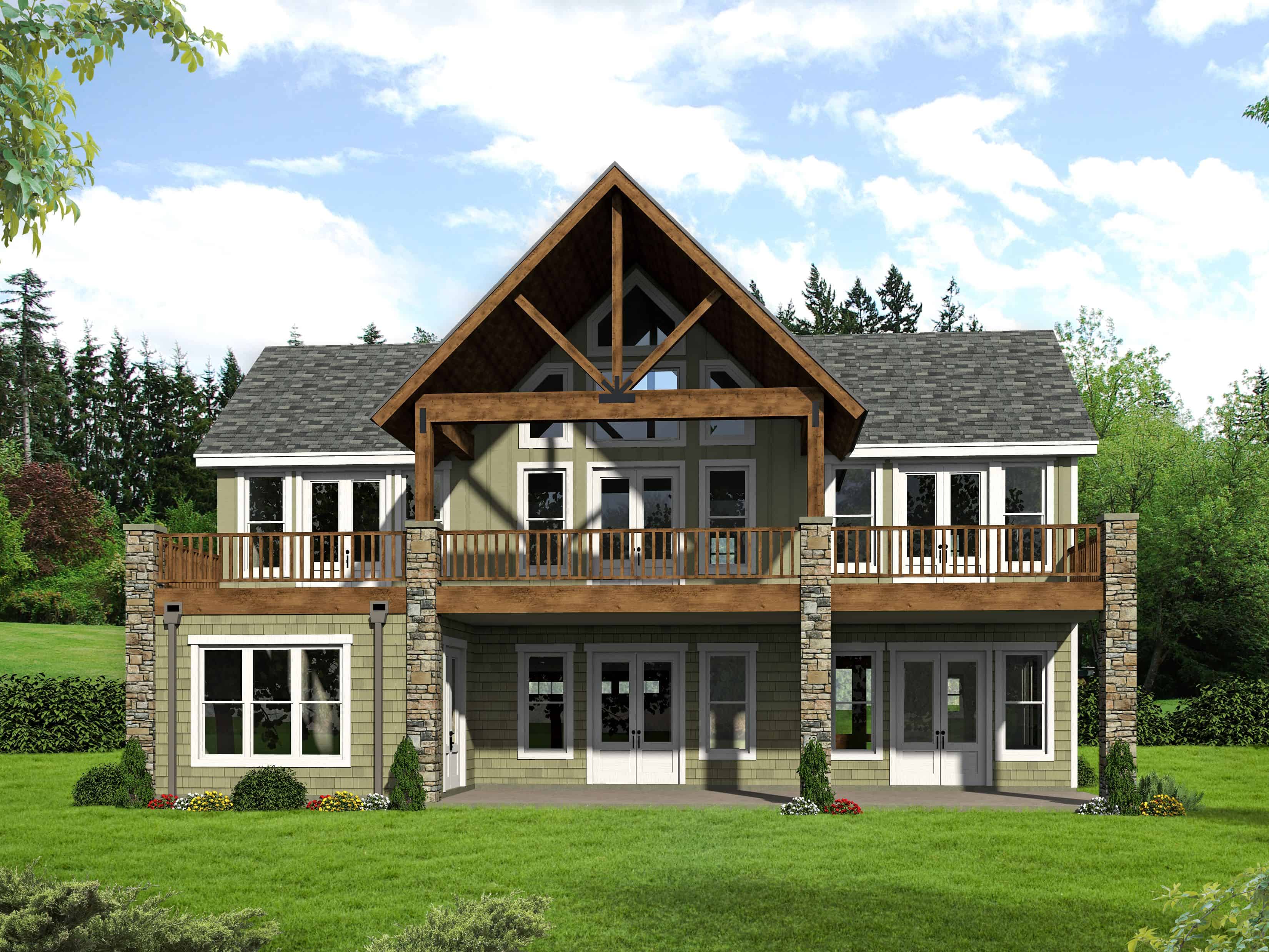 Front View of this 3-Bedroom, 2690 Sq Ft Plan - 196-1135