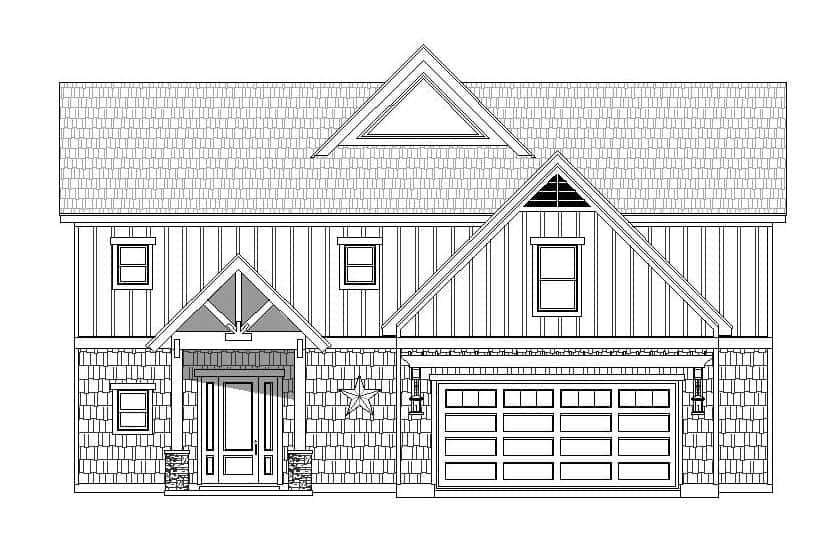 Home Plan Front Elevation of this 3-Bedroom,2690 Sq Ft Plan -196-1135