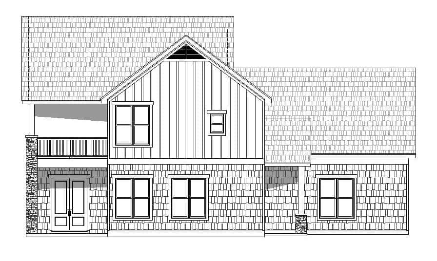 Home Plan Left Elevation of this 3-Bedroom,2690 Sq Ft Plan -196-1135