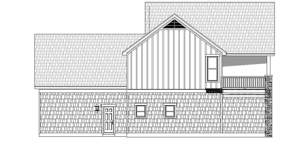 Home Plan Right Elevation of this 3-Bedroom,2690 Sq Ft Plan -196-1135