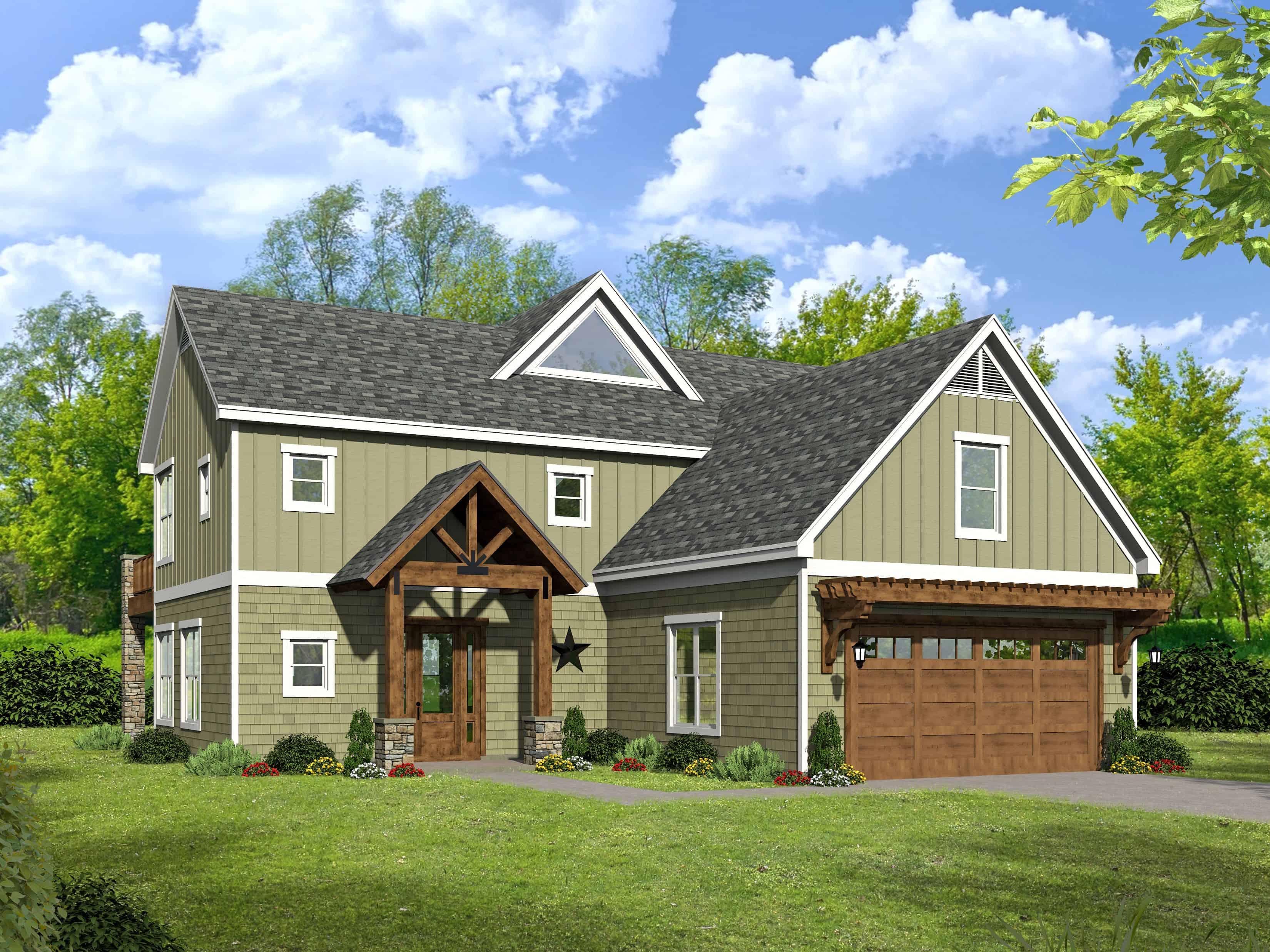 Front elevation of Country home (ThePlanCollection: House Plan #196-1135)