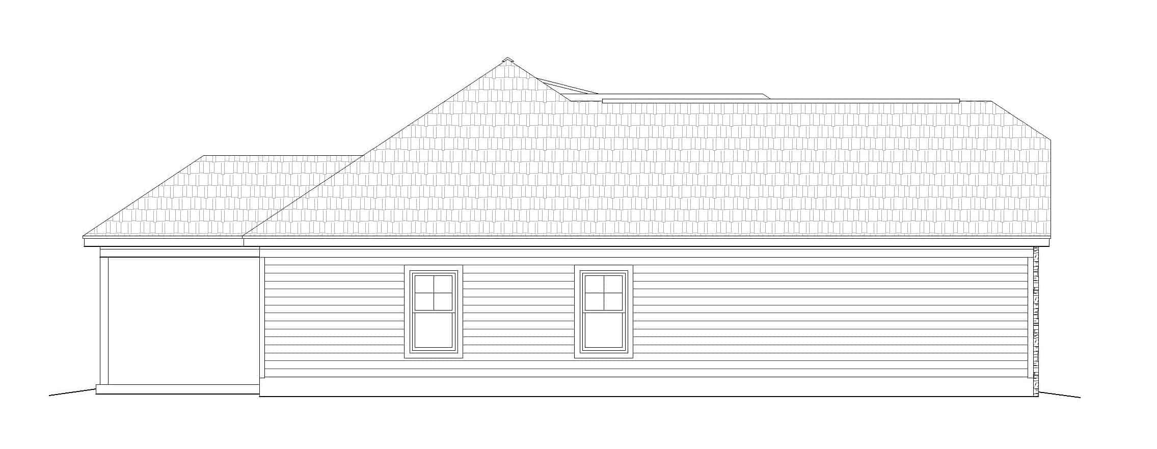 Home Plan Left Elevation of this 3-Bedroom,1452 Sq Ft Plan -196-1136