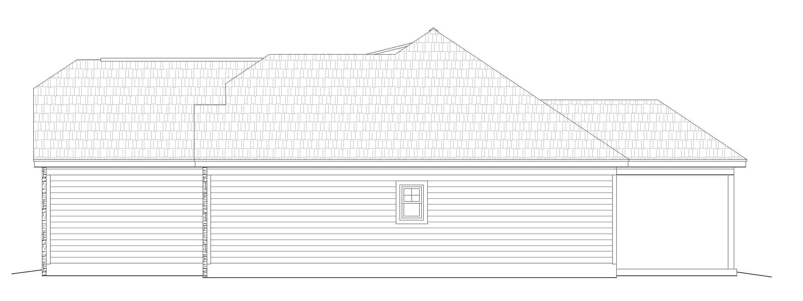 Home Plan Right Elevation of this 3-Bedroom,1452 Sq Ft Plan -196-1136