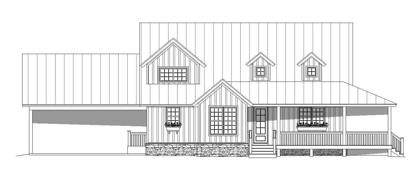 Home Plan Front Elevation of this 3-Bedroom,2229 Sq Ft Plan -196-1138