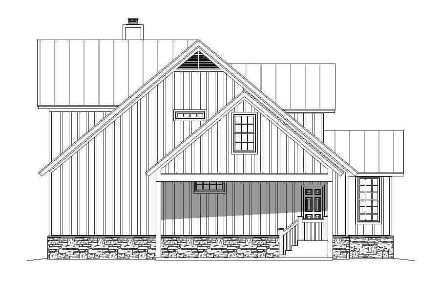Home Plan Left Elevation of this 3-Bedroom,2229 Sq Ft Plan -196-1138