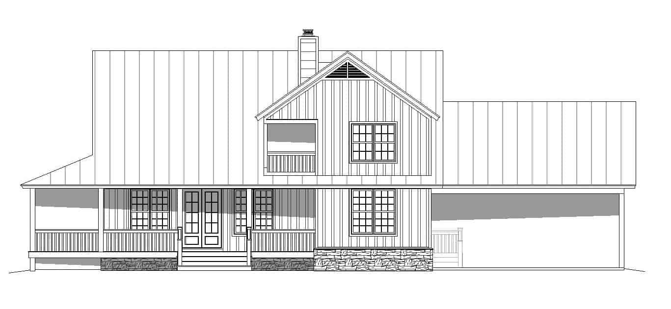 Home Plan Rear Elevation of this 3-Bedroom,2229 Sq Ft Plan -196-1138