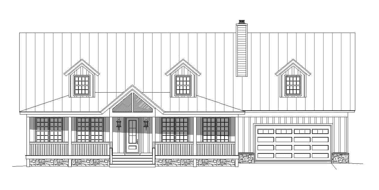 Home Plan Front Elevation of this 4-Bedroom,3100 Sq Ft Plan -196-1139