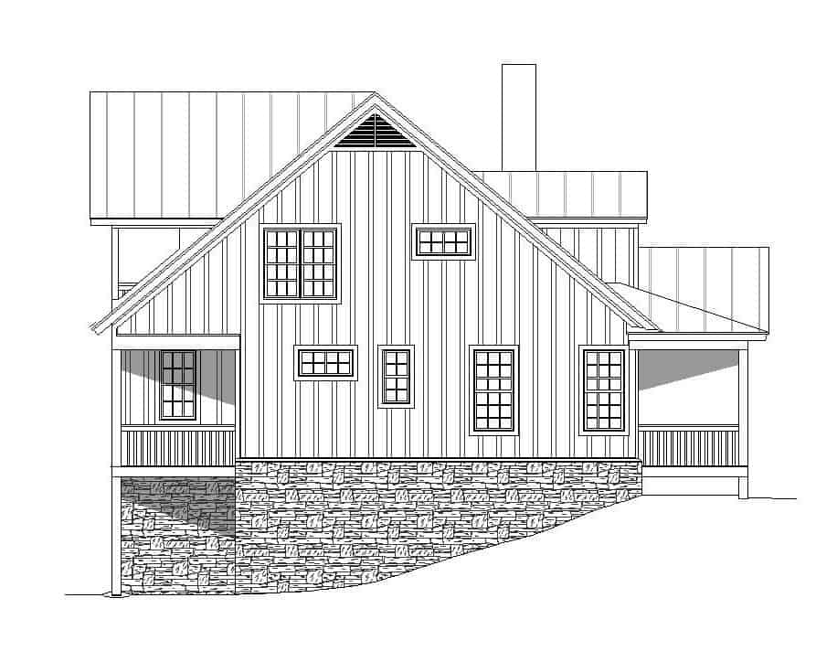 Home Plan Left Elevation of this 4-Bedroom,3100 Sq Ft Plan -196-1139