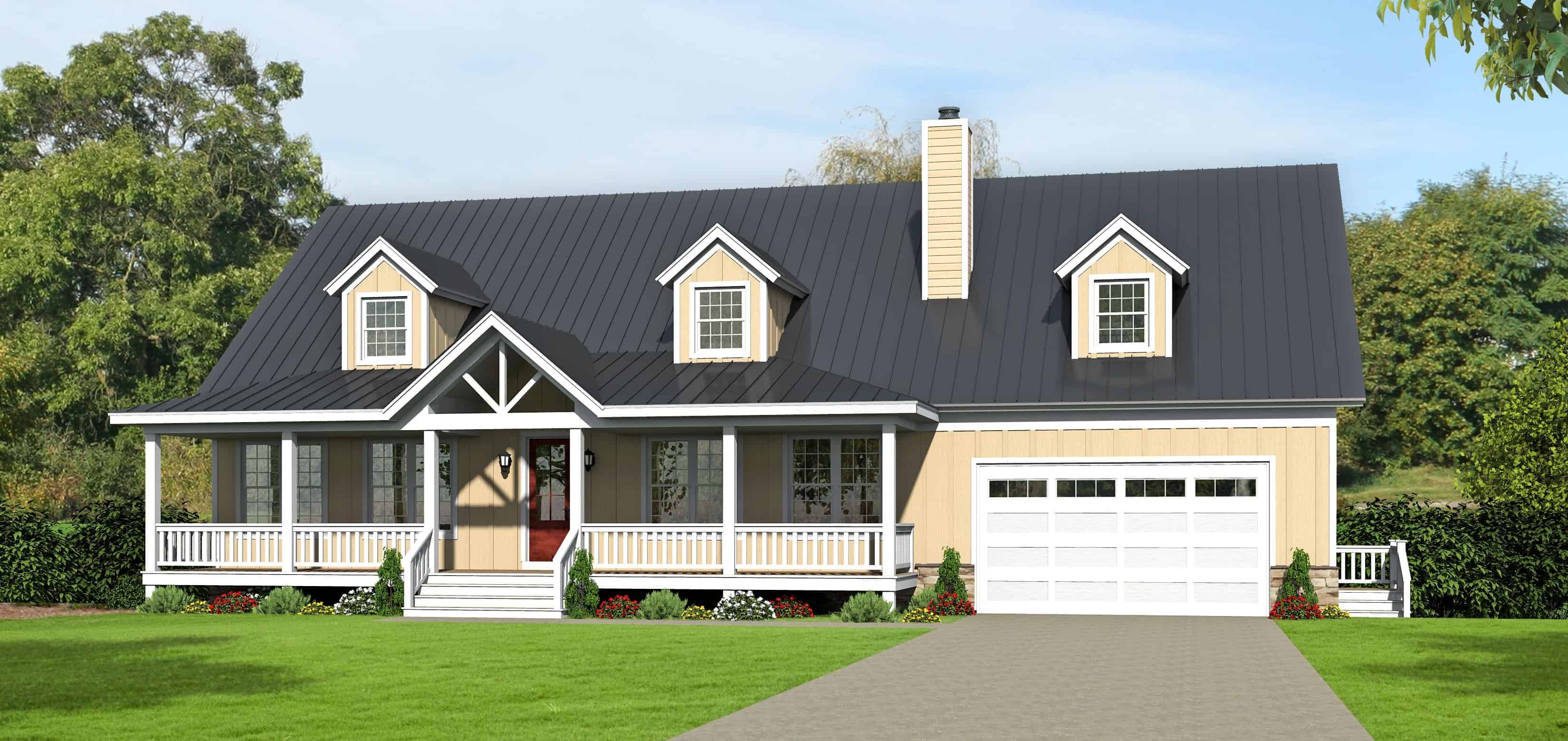 Country home (ThePlanCollection: House Plan #196-1139)
