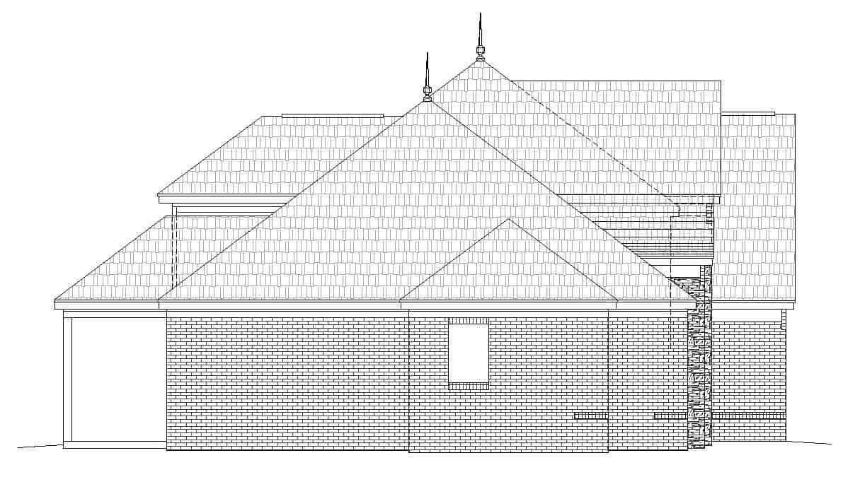 Home Plan Left Elevation of this 4-Bedroom,3273 Sq Ft Plan -196-1141