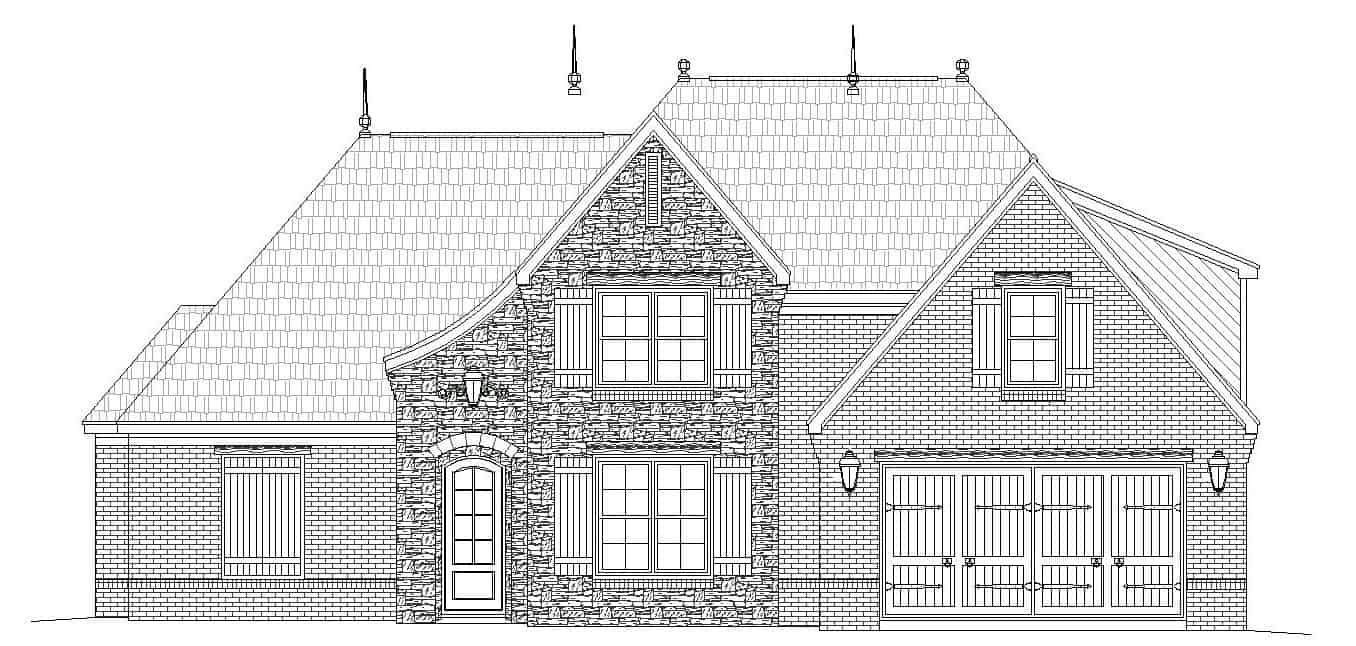 Home Plan Front Elevation of this 4-Bedroom,3273 Sq Ft Plan -196-1141