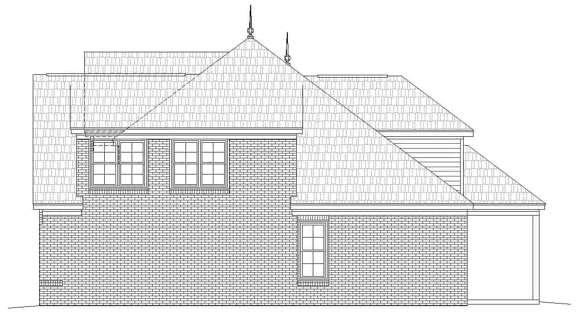Home Plan Right Elevation of this 4-Bedroom,3273 Sq Ft Plan -196-1141
