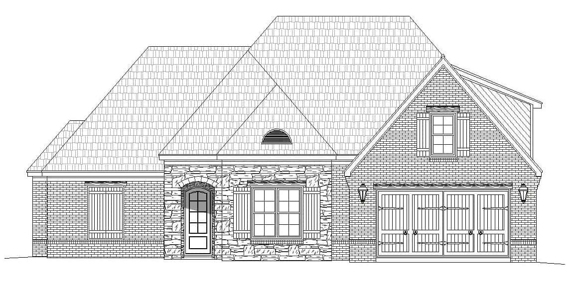 Home Plan Front Elevation of this 4-Bedroom,3036 Sq Ft Plan -196-1142