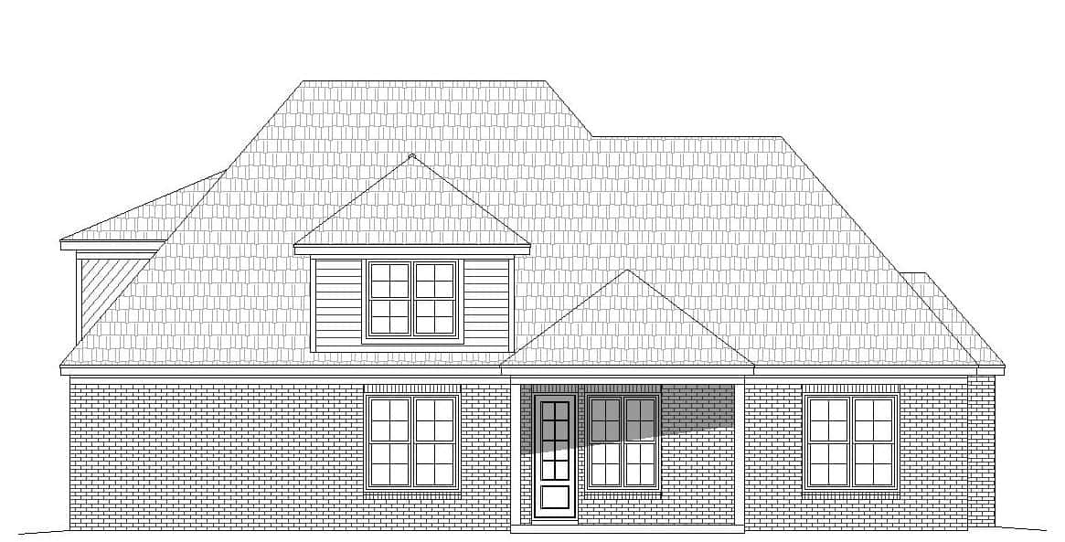 Home Plan Rear Elevation of this 4-Bedroom,3036 Sq Ft Plan -196-1142