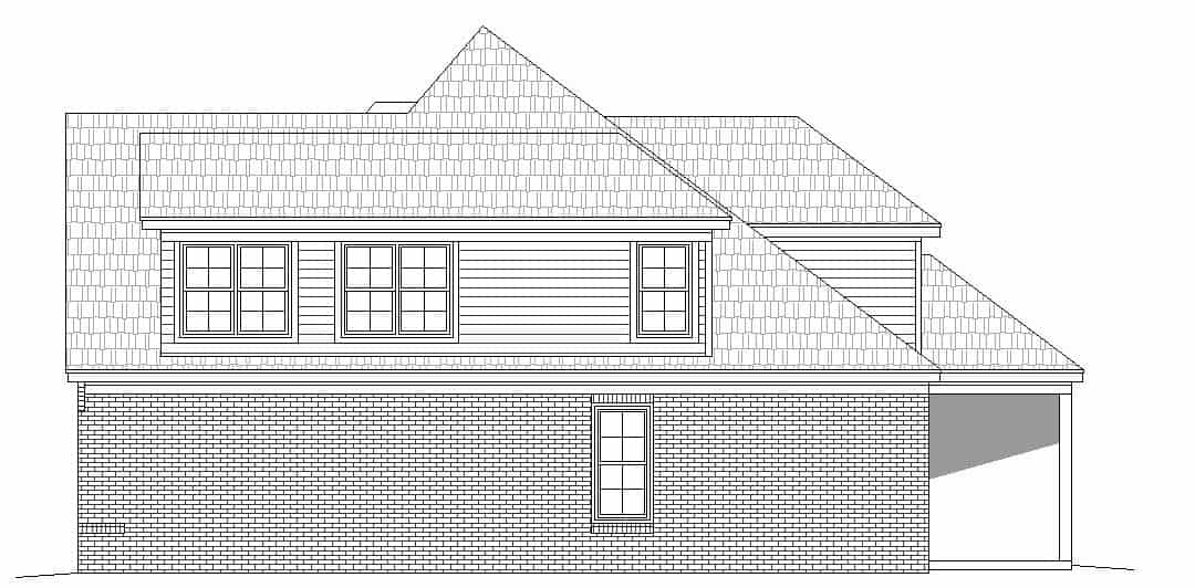 Home Plan Right Elevation of this 4-Bedroom,3036 Sq Ft Plan -196-1142