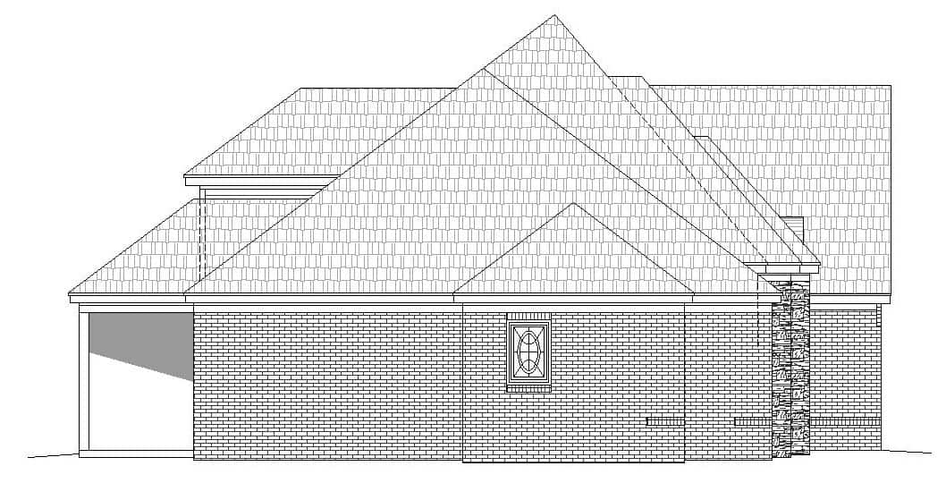 Home Plan Left Elevation of this 4-Bedroom,3036 Sq Ft Plan -196-1142