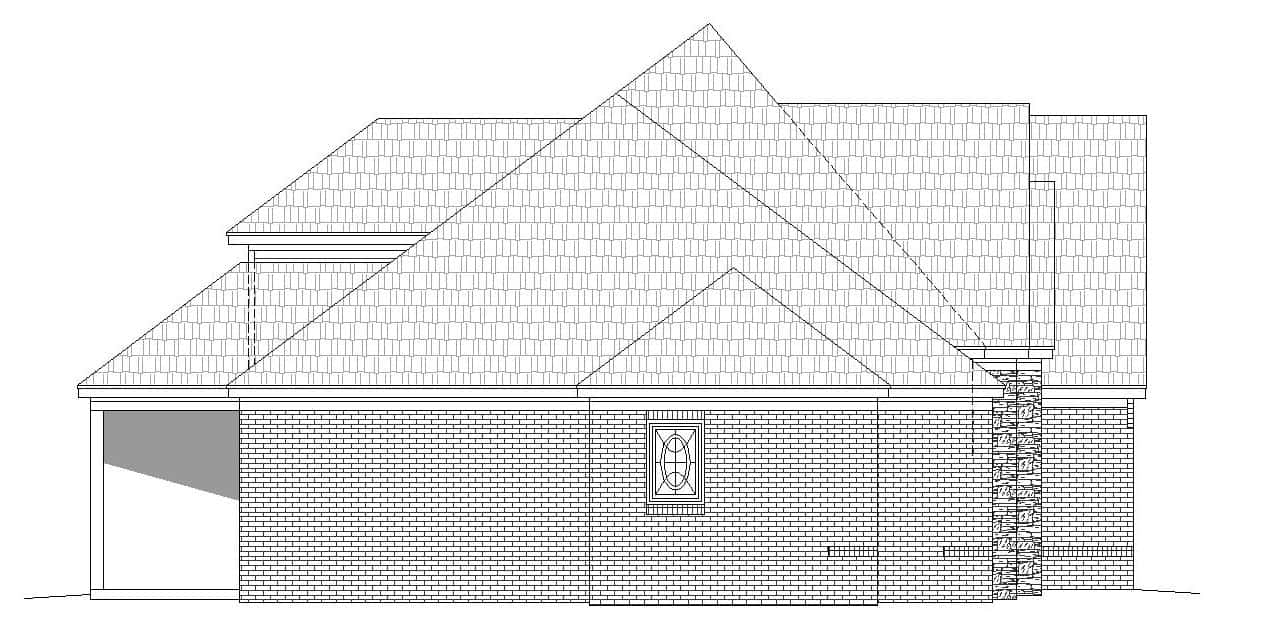 Home Plan Left Elevation of this 4-Bedroom,3036 Sq Ft Plan -196-1143