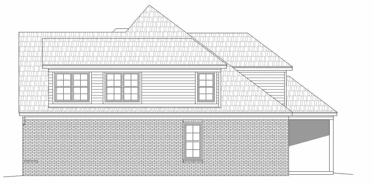 Home Plan Right Elevation of this 4-Bedroom,3036 Sq Ft Plan -196-1143