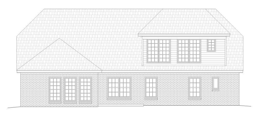 Home Plan Rear Elevation of this 3-Bedroom,2478 Sq Ft Plan -196-1144