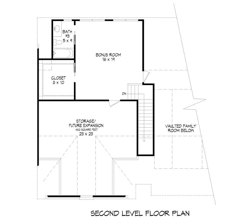 Floor Plan Upper Level of Traditional Plan #196-1144