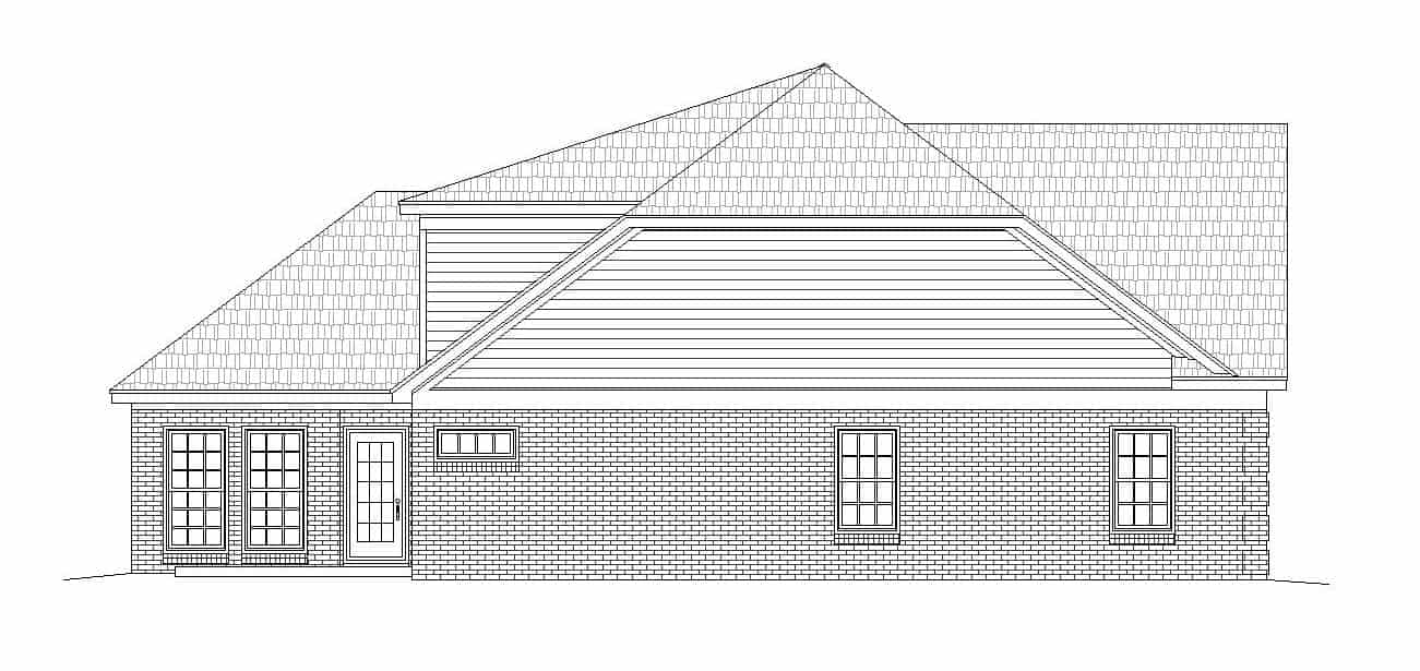 Home Plan Left Elevation of this 2-Bedroom,2569 Sq Ft Plan -196-1146