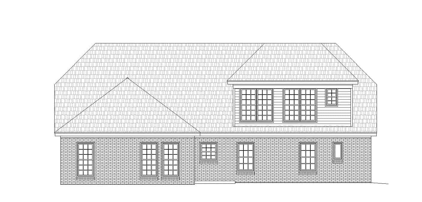 Home Plan Rear Elevation of this 2-Bedroom,2569 Sq Ft Plan -196-1146