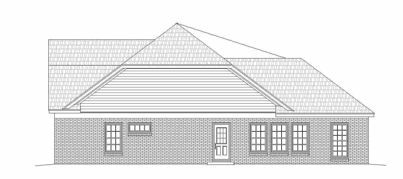 Home Plan Right Elevation of this 2-Bedroom,2569 Sq Ft Plan -196-1146