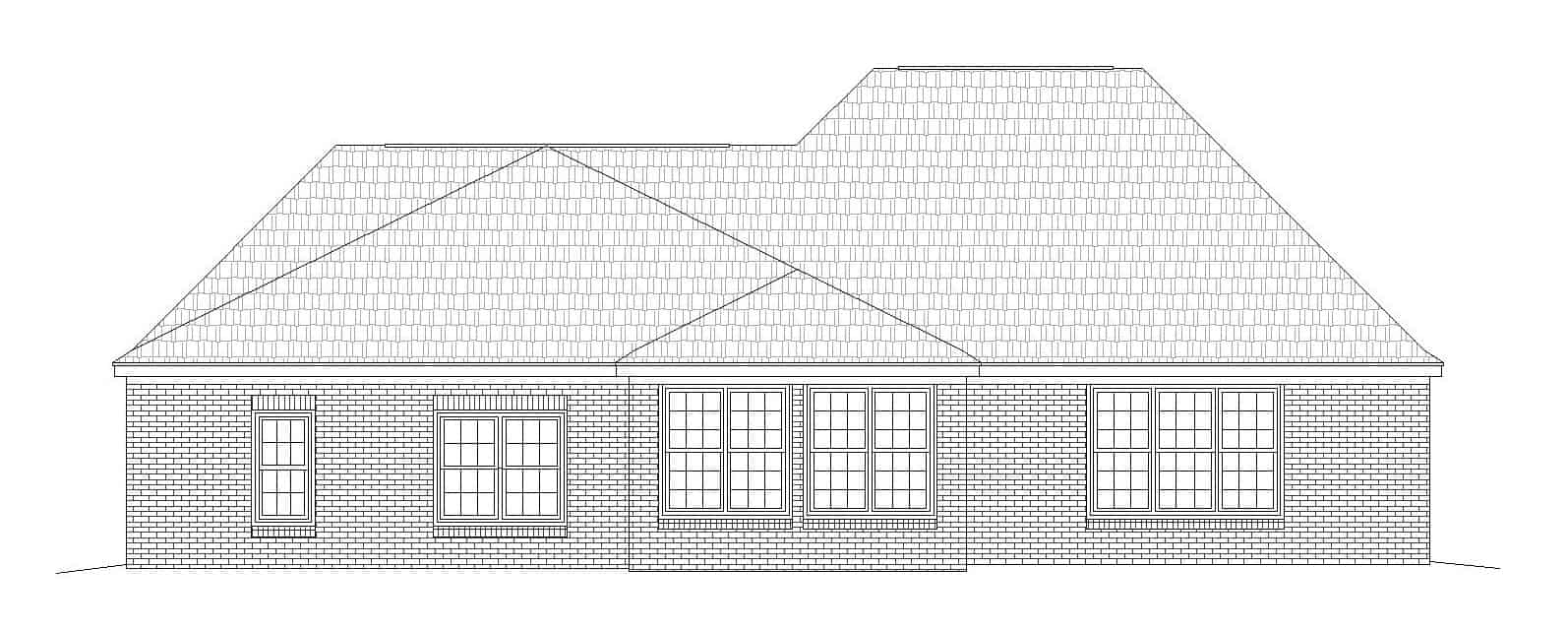 Home Plan Rear Elevation of this 3-Bedroom,2098 Sq Ft Plan -196-1147