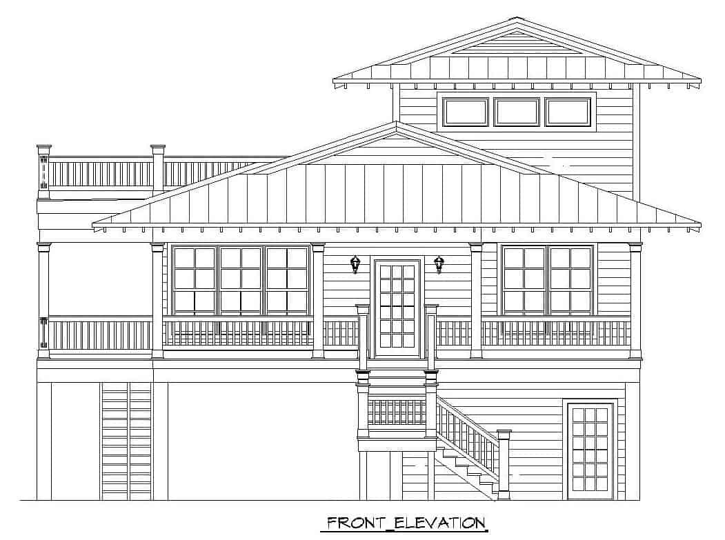 Home Plan Front Elevation of this 3-Bedroom,2118 Sq Ft Plan -196-1148