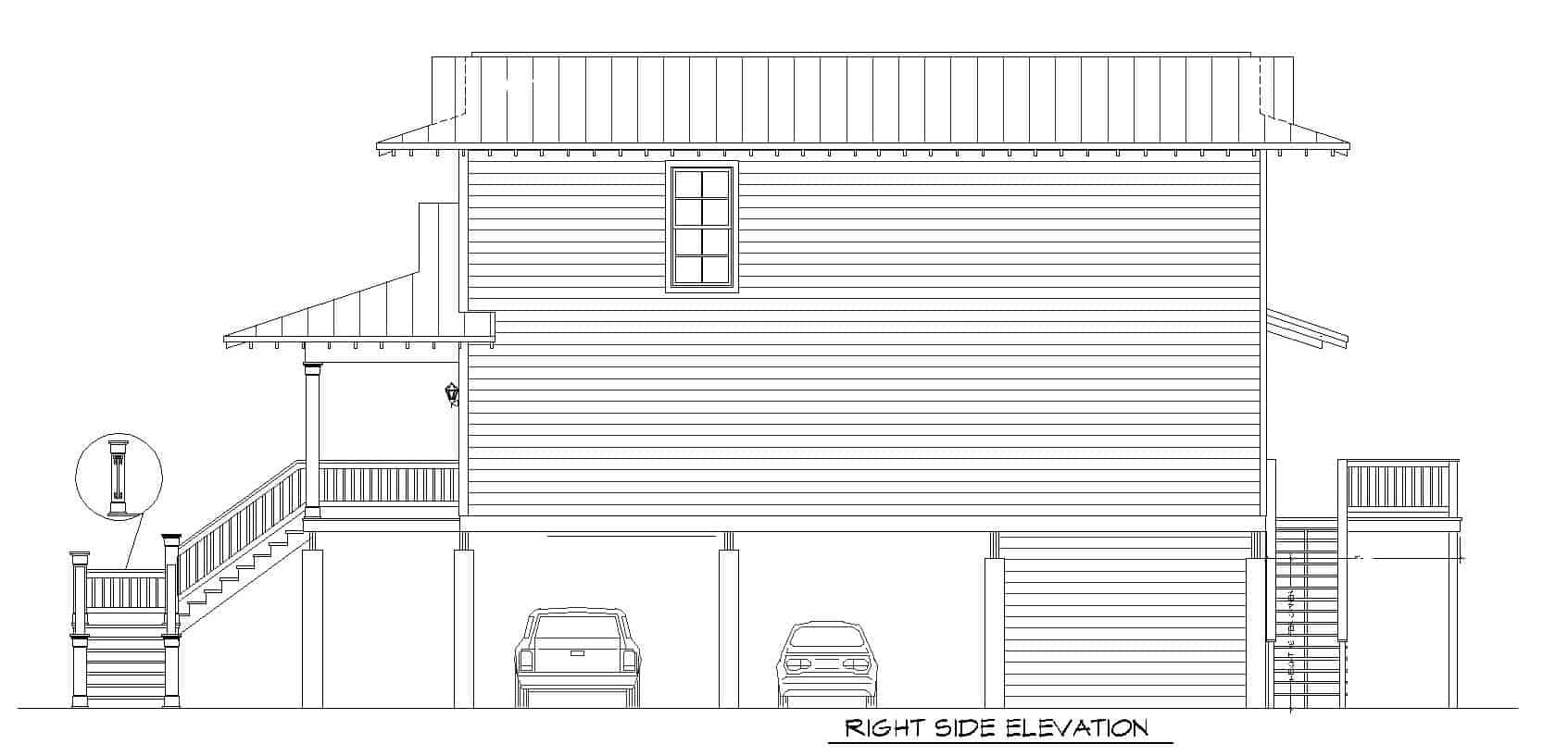 Home Plan Right Elevation of this 3-Bedroom,2118 Sq Ft Plan -196-1148