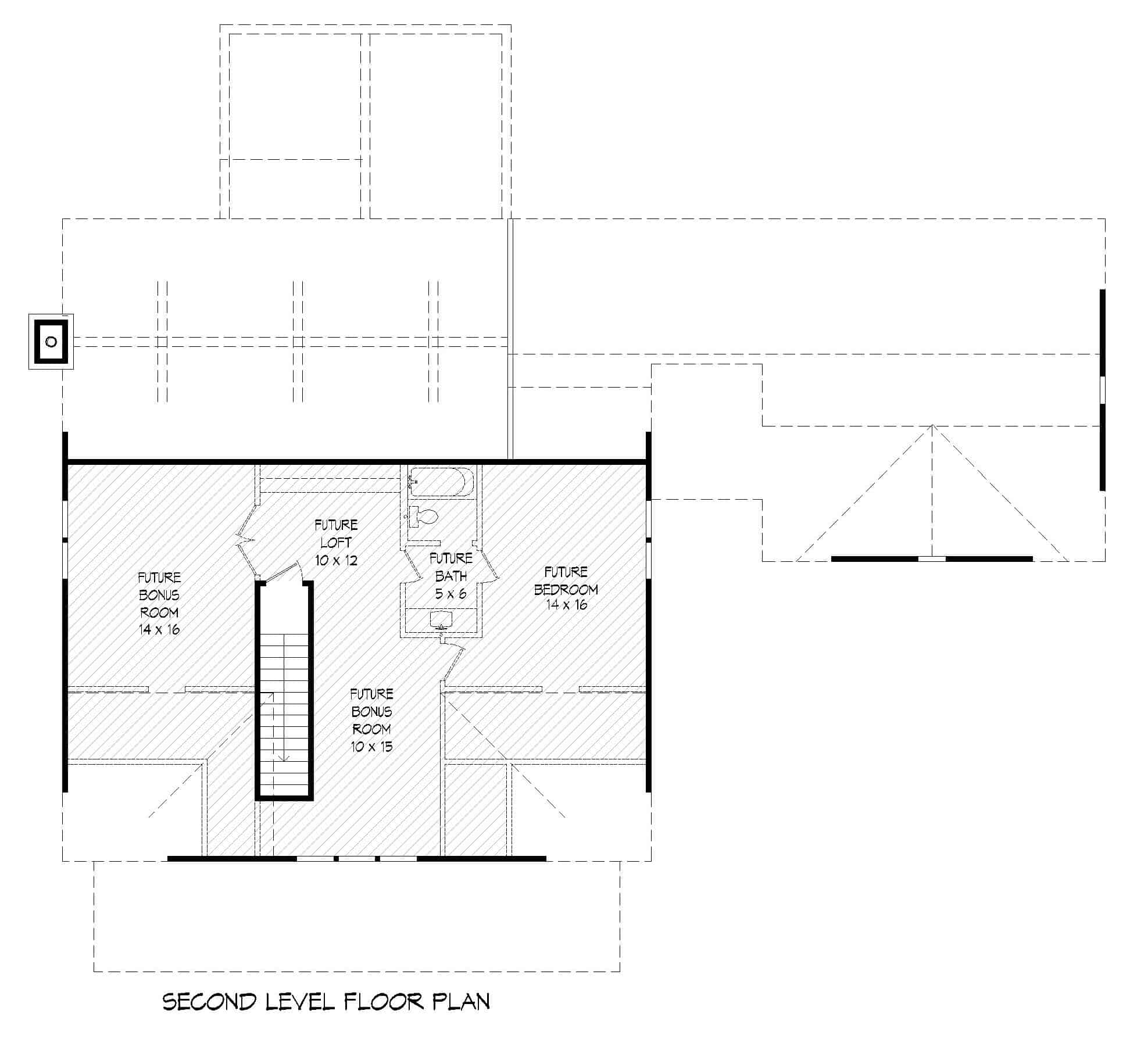 Floor Plan Upper Level of Country Plan #196-1149