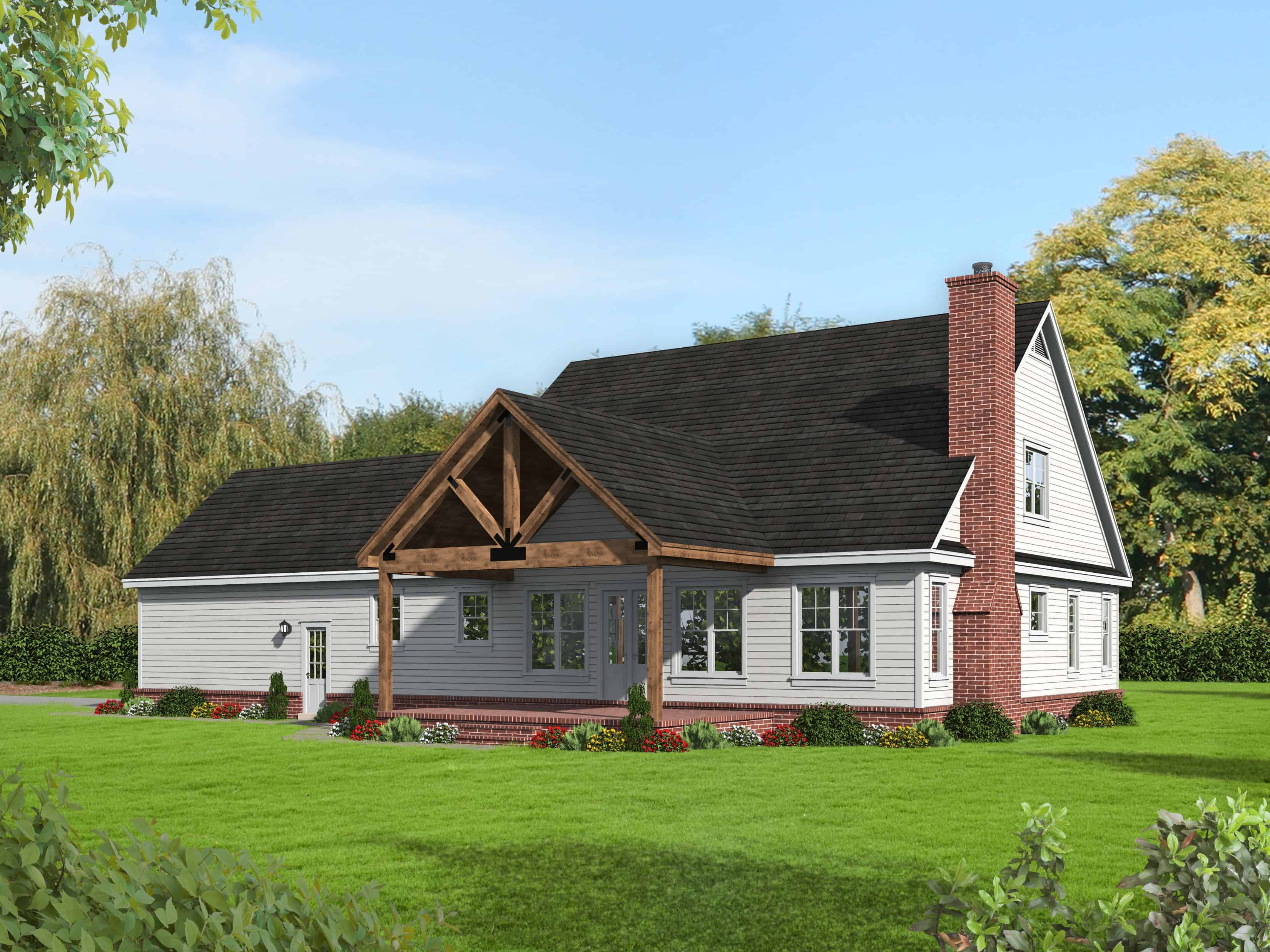 Side View of this 4-Bedroom, 3230 Sq Ft Plan - 196-1150