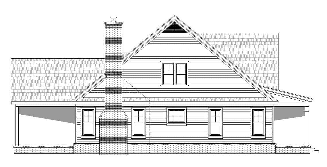 Home Plan Left Elevation of this 4-Bedroom,3230 Sq Ft Plan -196-1150