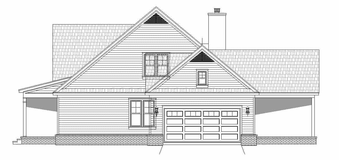 Home Plan Right Elevation of this 4-Bedroom,3230 Sq Ft Plan -196-1150