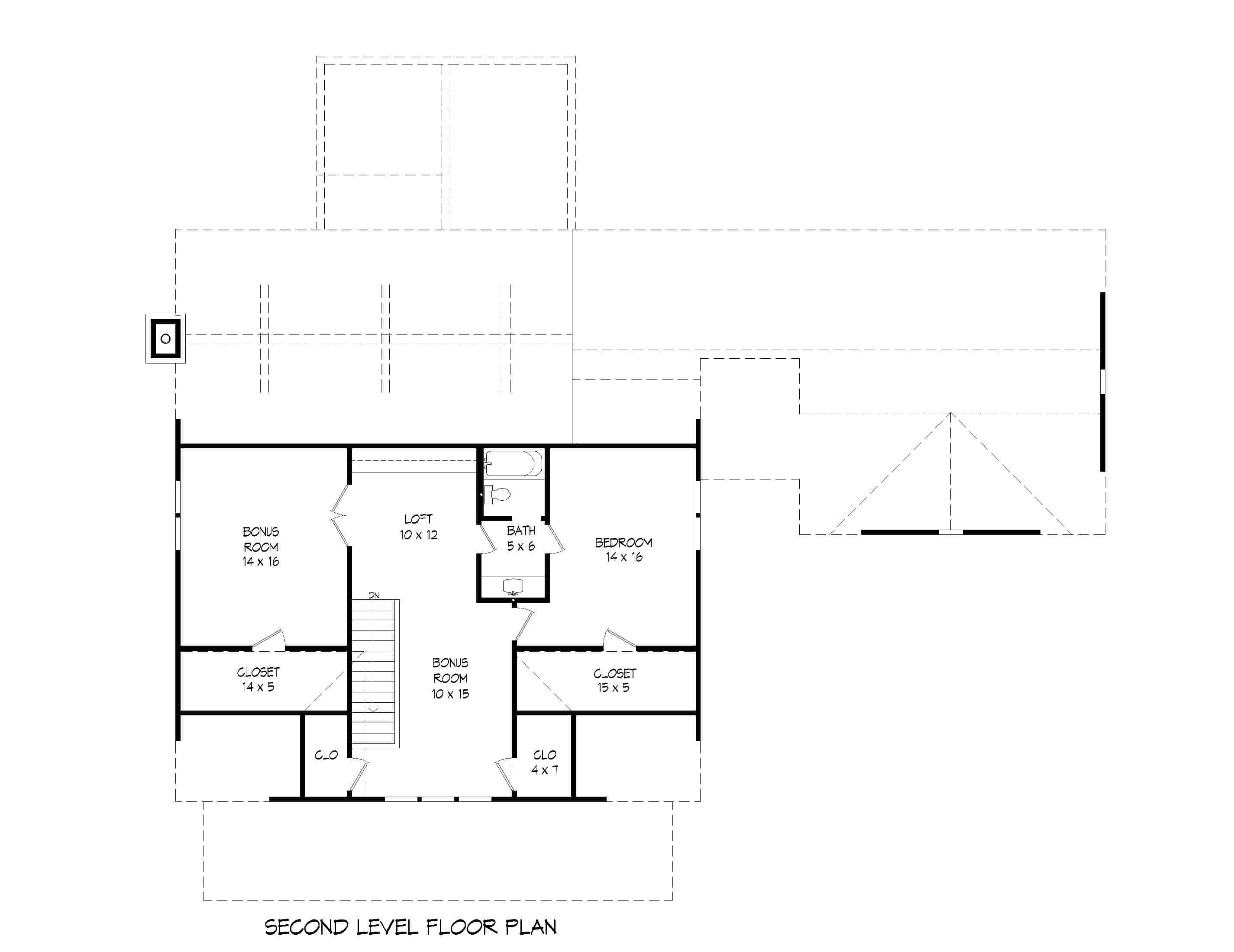 Floor Plan Upper Level of Country Plan #196-1150