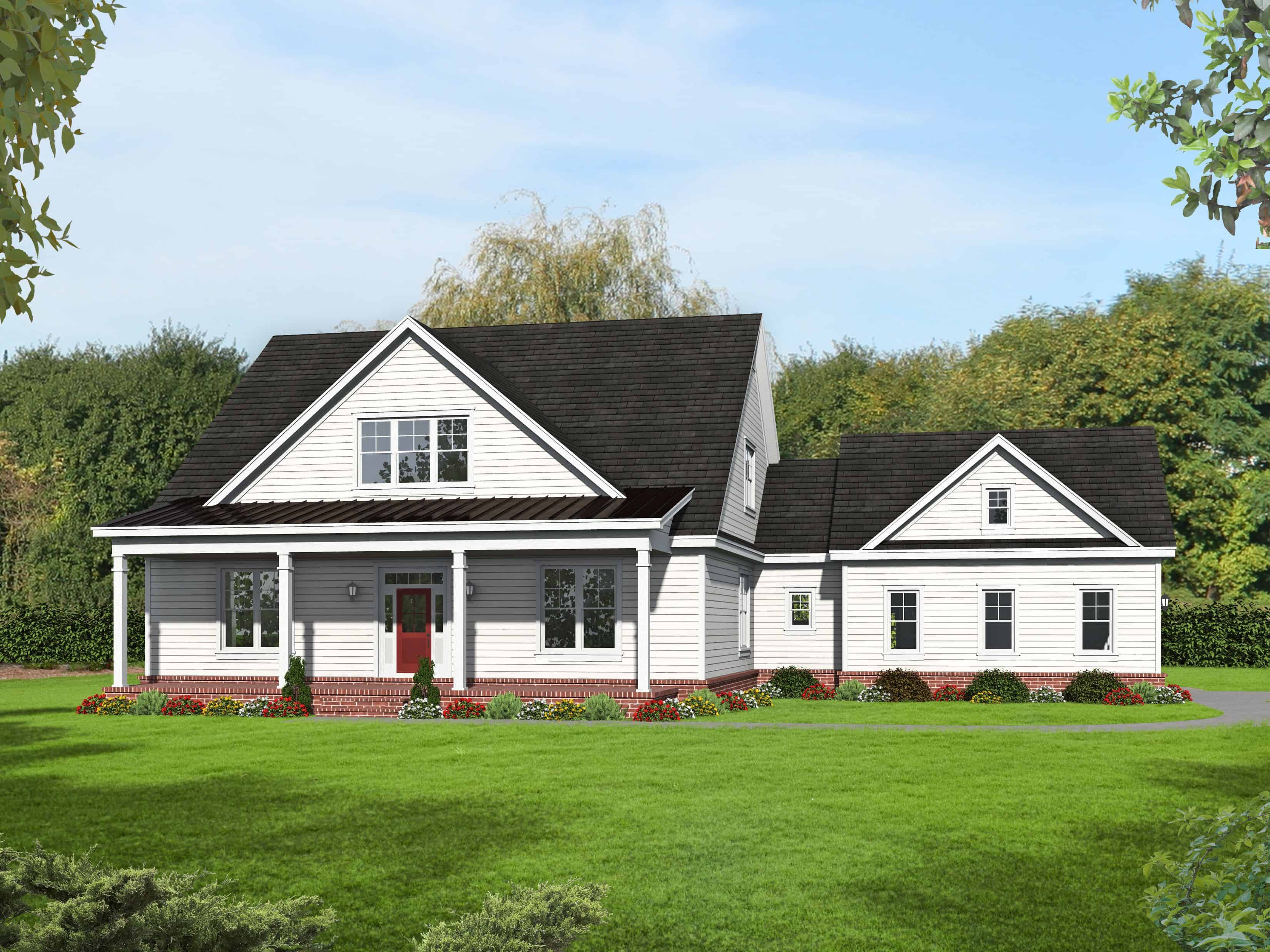 Front elevation of Country home (ThePlanCollection: House Plan #196-1150)