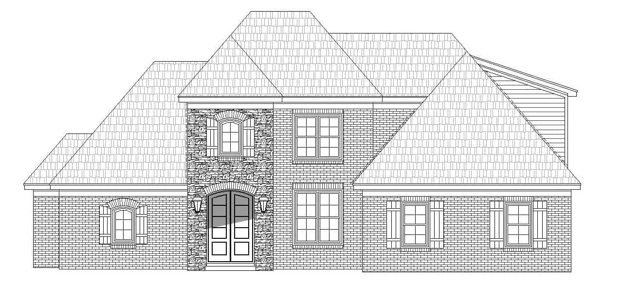Home Plan Front Elevation of this 4-Bedroom,3387 Sq Ft Plan -196-1151