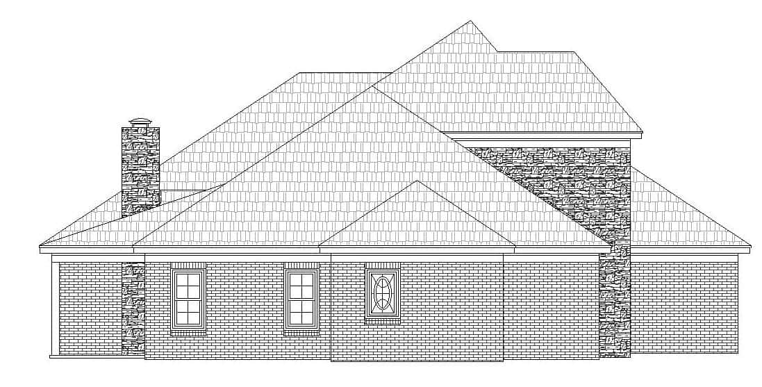 Home Plan Left Elevation of this 4-Bedroom,3387 Sq Ft Plan -196-1151