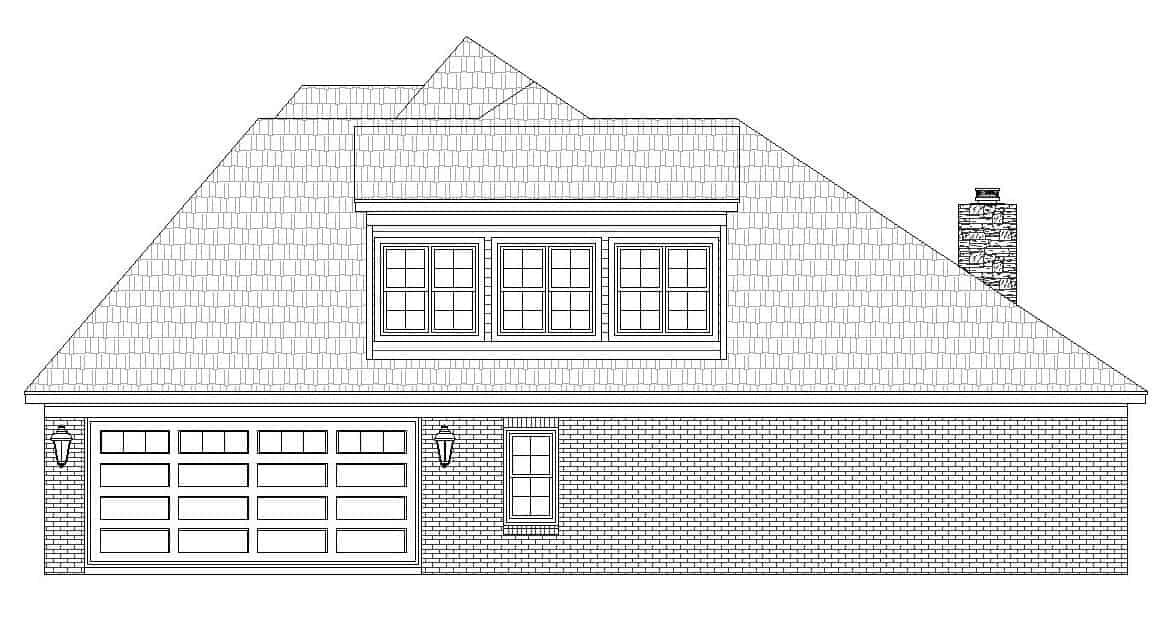 Home Plan Right Elevation of this 4-Bedroom,3387 Sq Ft Plan -196-1151