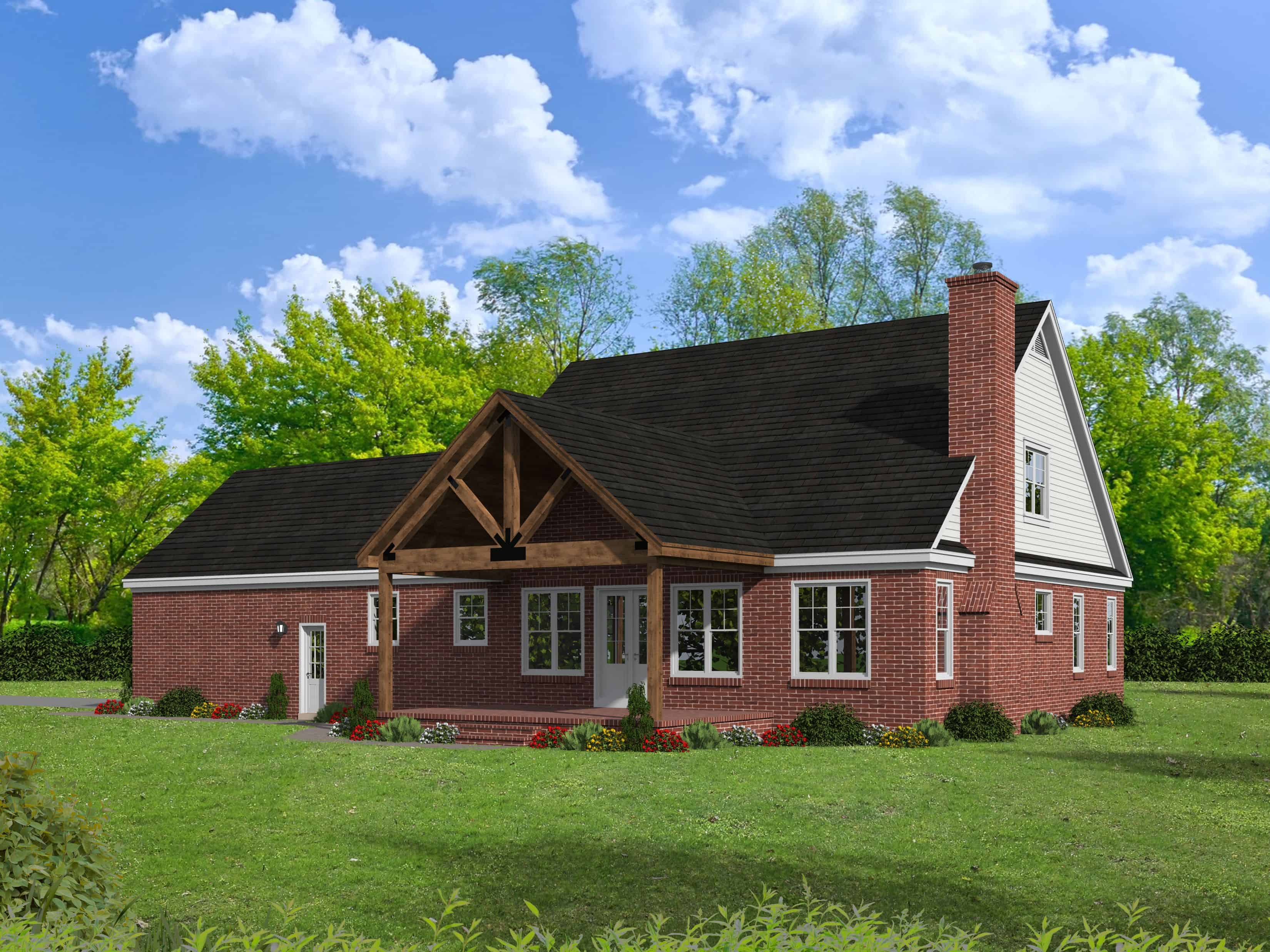 Side View of this 3-Bedroom, 2270 Sq Ft Plan - 196-1152