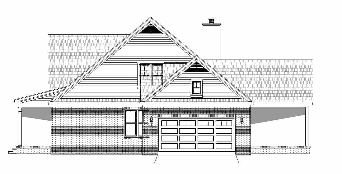 Home Plan Right Elevation of this 3-Bedroom,2270 Sq Ft Plan -196-1152