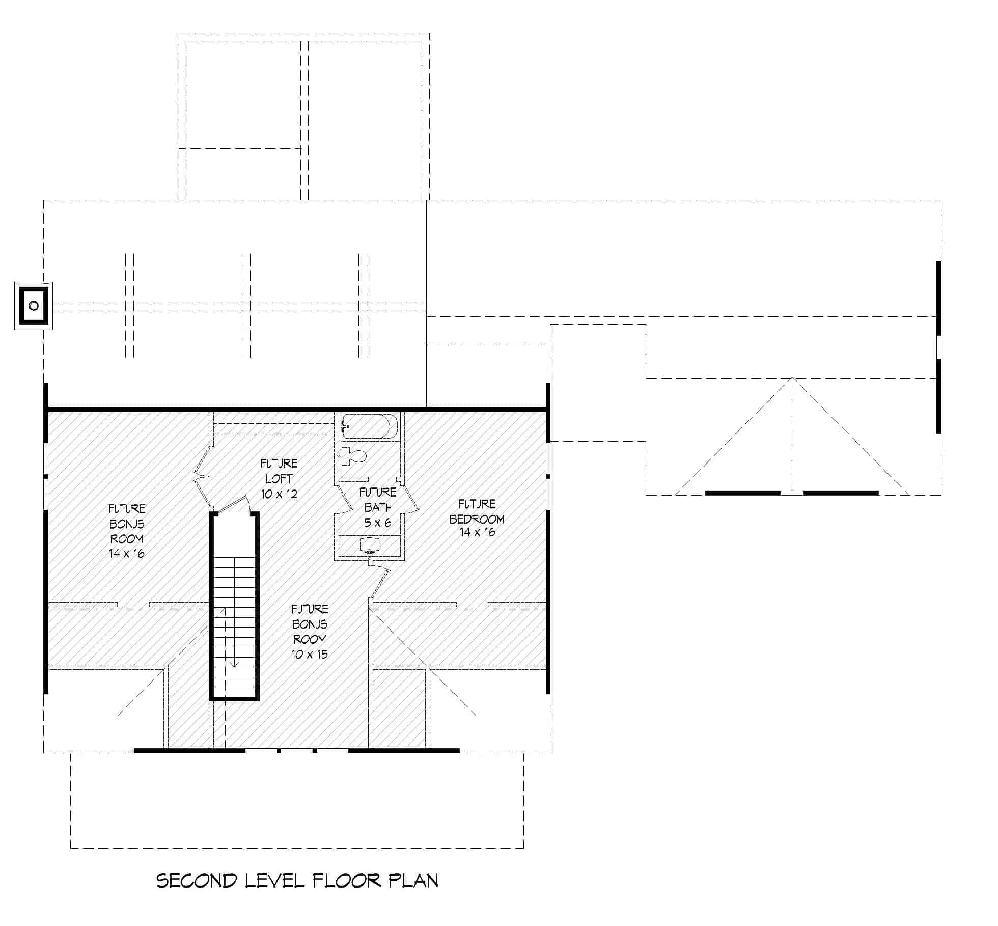 Floor Plan Upper Level of Country Plan #196-1152