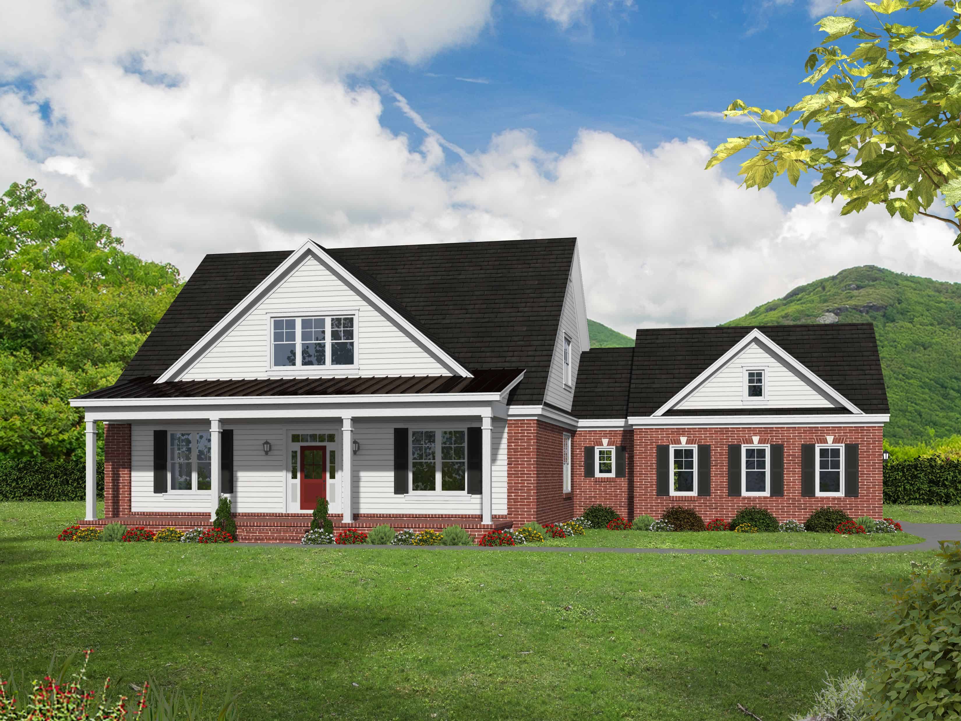 Front elevation of Country home (ThePlanCollection: House Plan #196-1152)