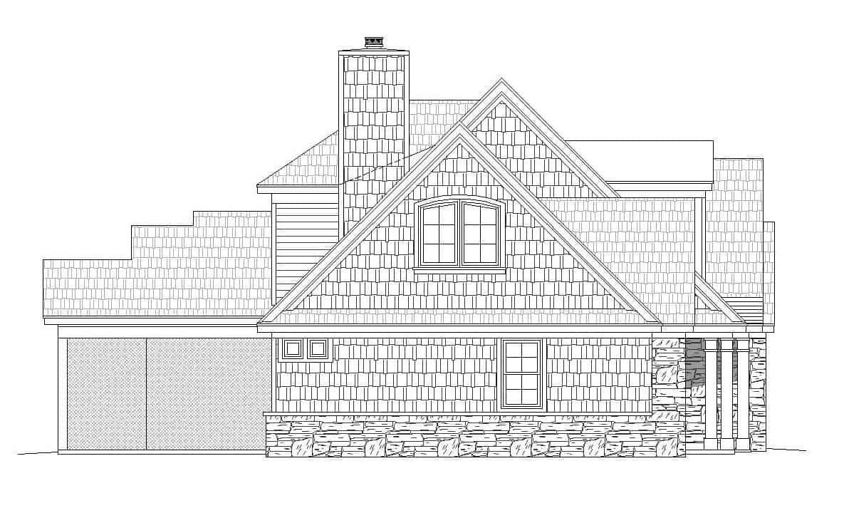 Home Plan Left Elevation of this 3-Bedroom,2950 Sq Ft Plan -196-1153