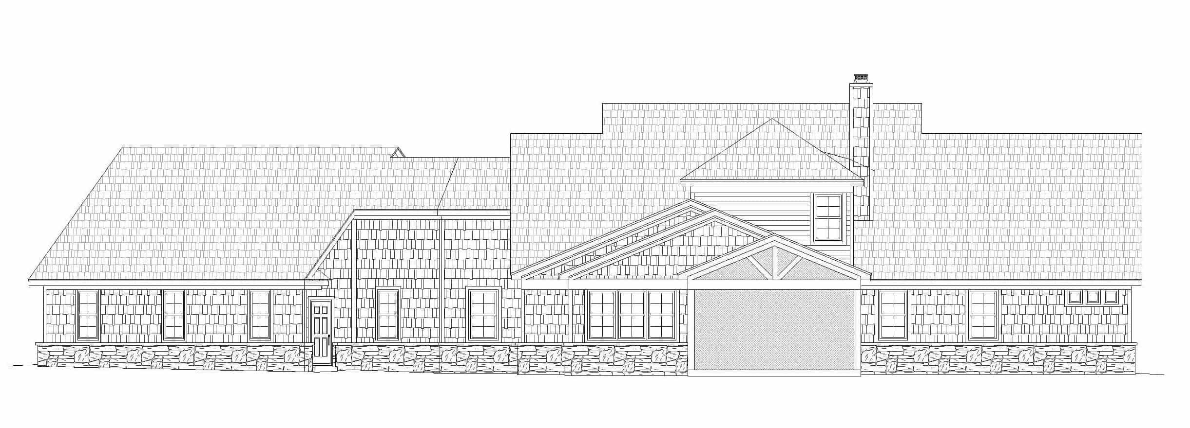 Home Plan Rear Elevation of this 3-Bedroom,2950 Sq Ft Plan -196-1153