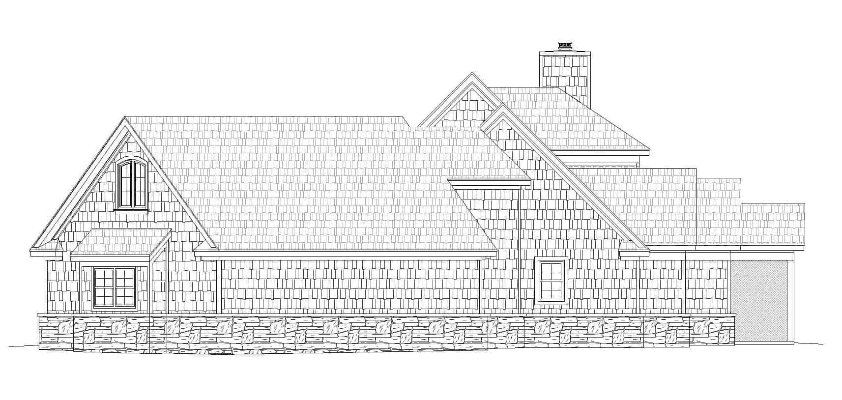 Home Plan Right Elevation of this 3-Bedroom,2950 Sq Ft Plan -196-1153