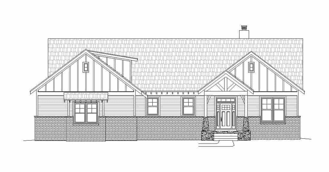Home Plan Front Elevation of this 3-Bedroom,2660 Sq Ft Plan -196-1154