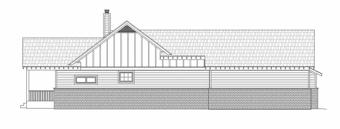 Home Plan Left Elevation of this 3-Bedroom,2660 Sq Ft Plan -196-1154