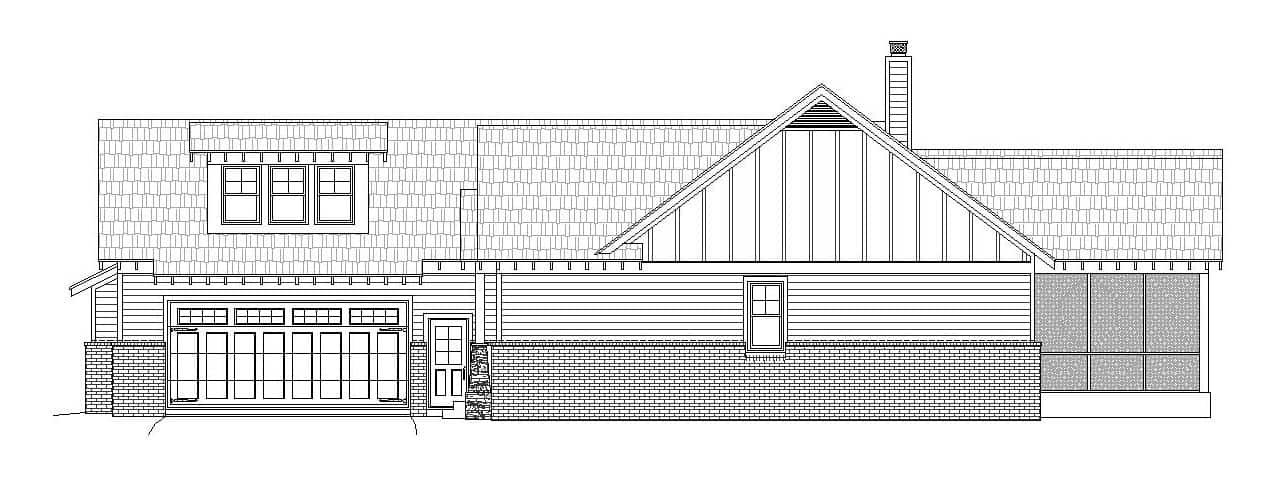 Home Plan Right Elevation of this 3-Bedroom,2660 Sq Ft Plan -196-1154