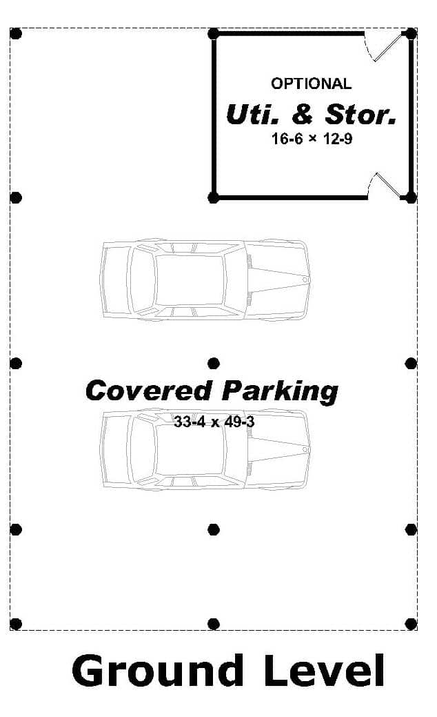 Floor Plan Garage of Coastal Plan #196-1155